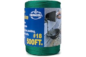 HONGDA Nylon Twine, 500 Feet #18 Braided Nylon Mason line String Perfect for Masonry Jobs and for e Layout of General Construction, Gardening, DIY Project, Hunter Green