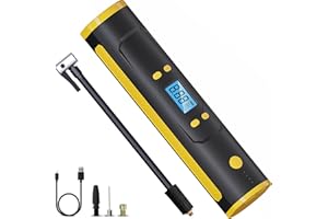 OFISPEED TGBOX Tire Inflator Portable Air Compressor, 150 PSI Fast Inflation & Cordless, Air Pump for Car Tires with 6000mAh Rechargeable Battery, Bike Pump for Car, Bicycle, Motorcycles, Ball, Yellow
