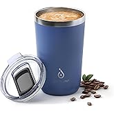 Ideus 20 oz Tumbler, Travel Coffee Mug with Splash Proof Sliding Lid, Double Wall Stainless Steel Vacuum Insulated Coffee Mug for Home and Office, Keep Beverages Hot or Cold, Ocean Blue