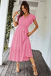 PRETTYGARDEN Women's Summer Floral Boho Dress Wrap