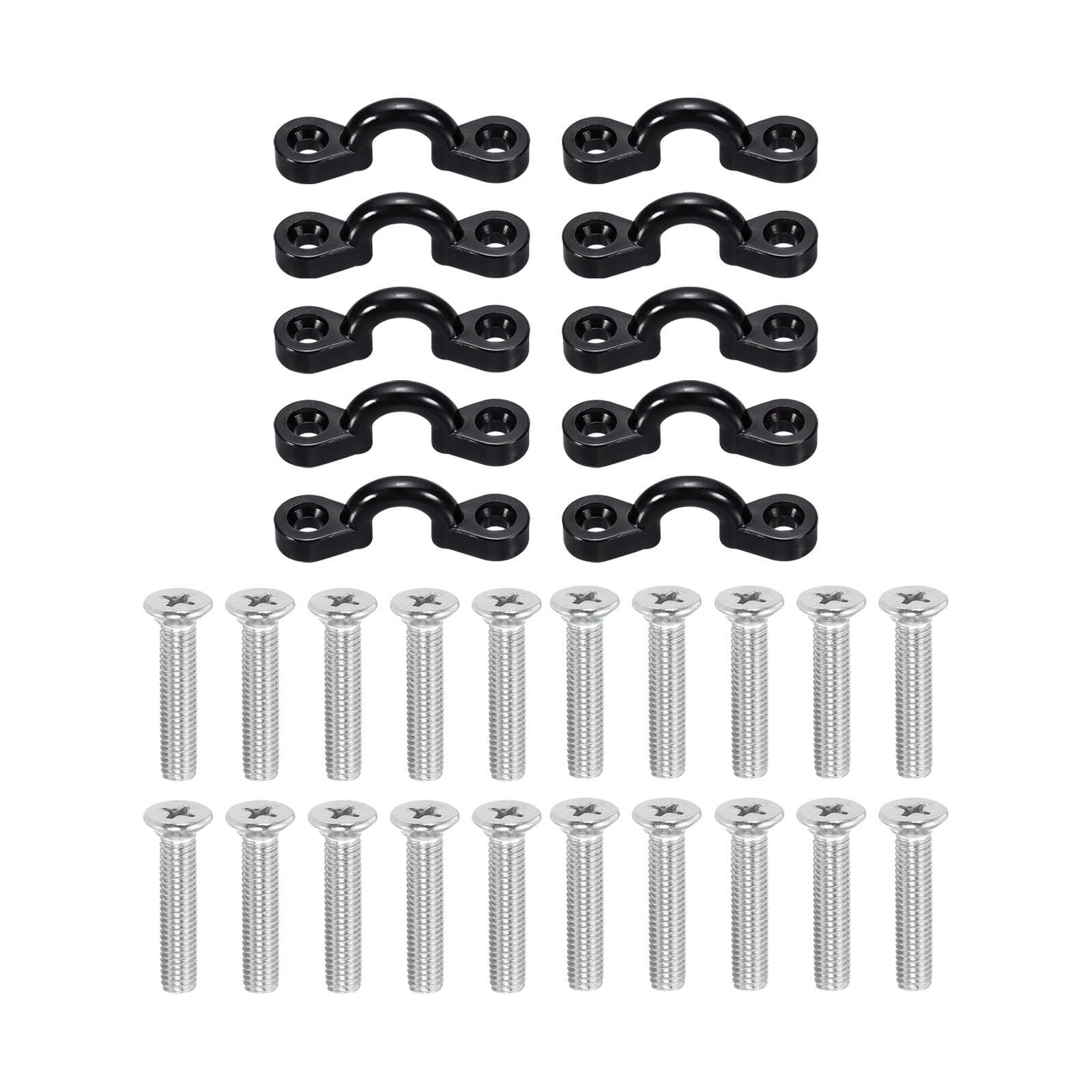 PATIKIL Kayak Pad Eye Kit, 10 Pack Nylon Deck Loops Bimini Boat Top Eye Straps with 20 Flat Head Screws for Kayaks Canoes Boats Tie Down