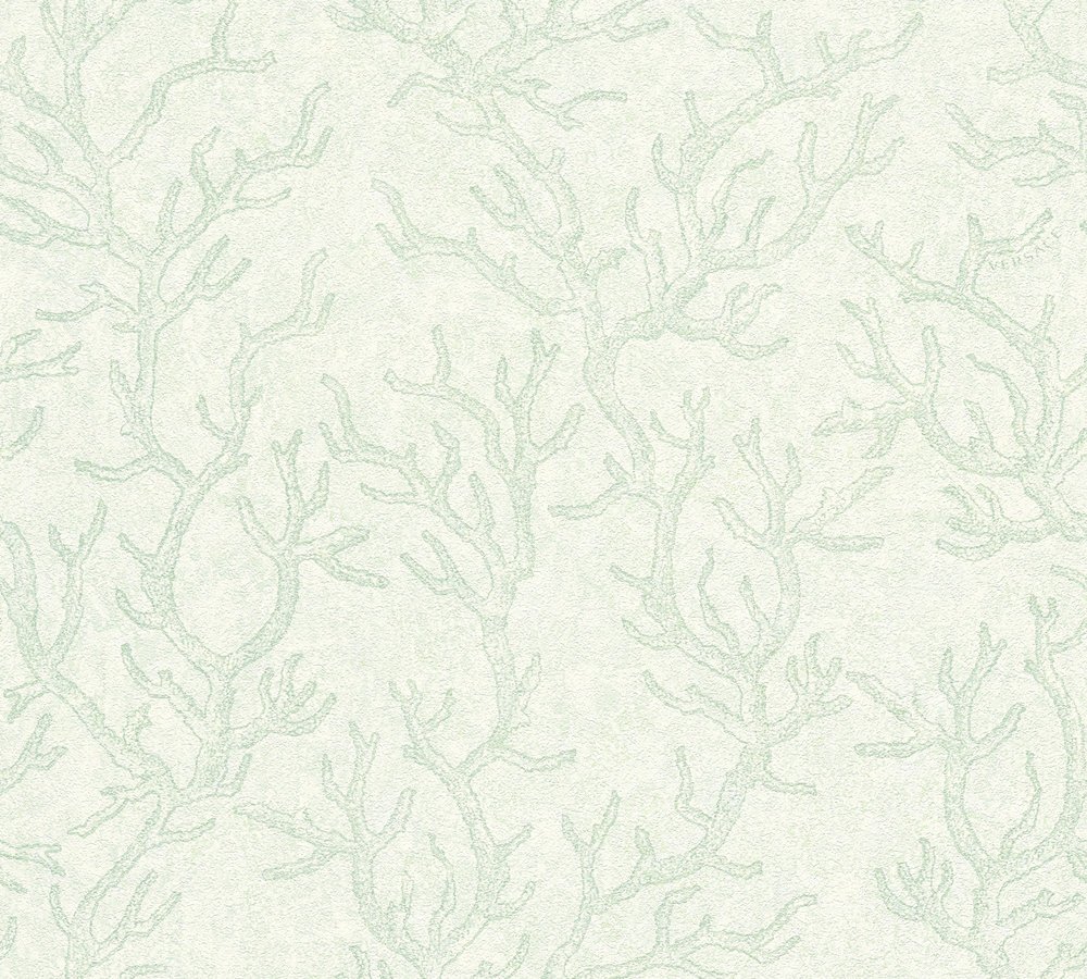 Luxury Wallpaper Versace 3 Non-Woven Wallpaper 10.05 m x 0.70 m Green Silver Made in Germany 344973 34497-3
