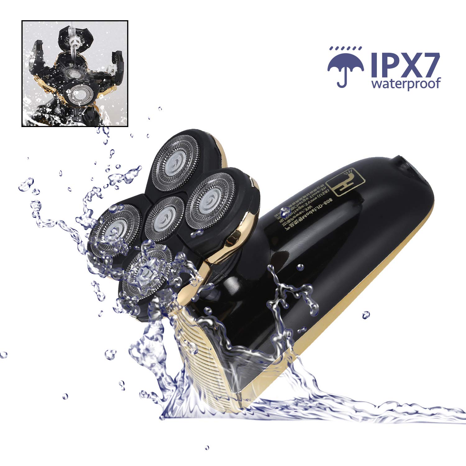 Electric Rotary Shaver Wet Dry, Beautlinks 5 Head USB Rechargeable Electric Razors for Men with Cleaning Nose Hair Face Cordless Beard Trimmer