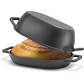 Northriver Casting 12"x8" Oval Cast Iron Dutch Oven for Bread Baking，Pre-Seasoned Combo Cooker with Lid, Perfect for Sourdough, Artisan Loaves & Family Meals,5 Qt