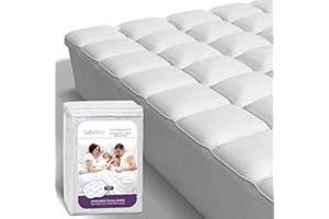 SafeRest CloudGuard - Full Size Hybrid Mattress Protector & Pad (Extra Padded) - Waterproof Quilted Pillow Top Mattress Cover - Thick, Plush & Fitted Mattress Topper for Bed