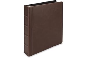 Samsill Vintage Leather Binder, 1.5 Inch Round Ring (Holds 325 Sheets), Letter Size 8.5x11 Documents, Professional Organizer Portfolio, Planner, No Zipper, Brown