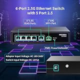 NICGIGA 5 Port 2.5G Ethernet Switch 10G SFP Uplink Unmanaged Plug Play Fanless view 2