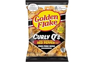 Golden Flake Red Pepper Curly Q Pork Skins 3.5oz/ 3pk