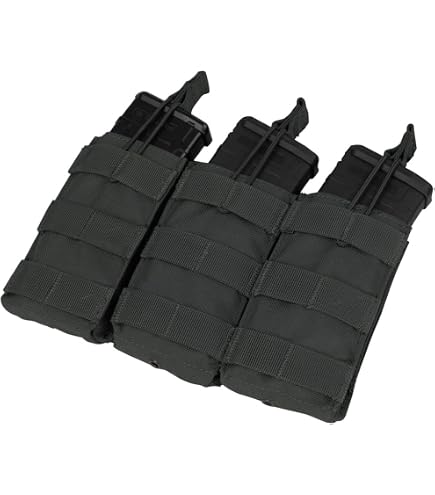 Pochette à Chargeurs Condor Stacker M4/M16 - Noir, Nylon 1000D - Compatible AR15, Fusils D'assaut - Pour Ceinture Ou équipement MOLLE