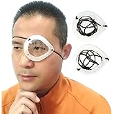 FSJLT 2 Pack Plastic Eye Shield after Cataract Surgery,Clear Eye Cover Patch with Holes,Strap and Silicone Edging,Medical Eye Protection for Lasik Recovery