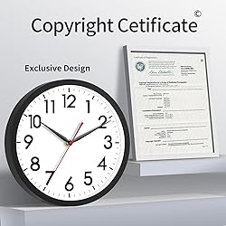 AKCISOT 12 Inch Wall Clock Silent Non-Ticking
