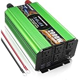 2000 Watt Pure Sine Wave Inverter, DC 12V to 120V AC Power Inverter for Vehicle, RV, Truck, Off-Grid, Car Power Inverter with 4 AC Outlet, 5V/3.1A USB, Surge 4000W
