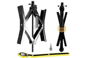 Proud Panda Small Camper Wheel Chock Shaped RV Stabilizer for Travel Trailer,Anti-Move Tire Wheel Chock with Accessories-Pair,Heavy Duty Truck RV Tire Scissor Locking X Chock,Fit for 2” to 10”