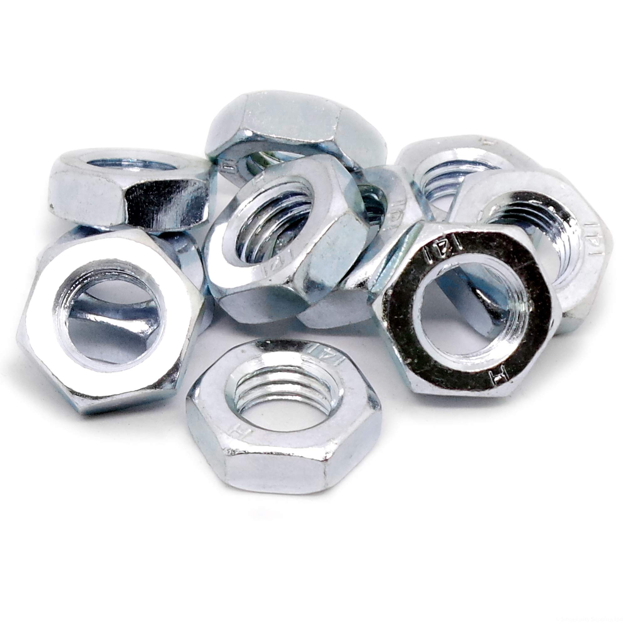M14 (14mm) Half Lock Hex Nut - Steel (Pack of 10)