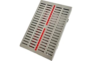ArtLab-Dental Instrument Sterilization Cassette Rack Box (for 20 Pieces) for Dental Instruments Organizer and Dental Hygiene Sterilization Cassettes Rack Box (20 Slot-RED)
