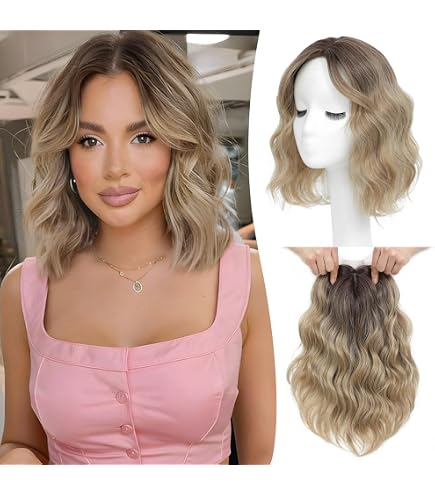 11-Inch Short Wavy Hair Topper for Thinning Hair, Lightweight & Breathable Amazon.com : Short Wavy Hair Topper 11 Inch, Human Hair Feel  main image 4