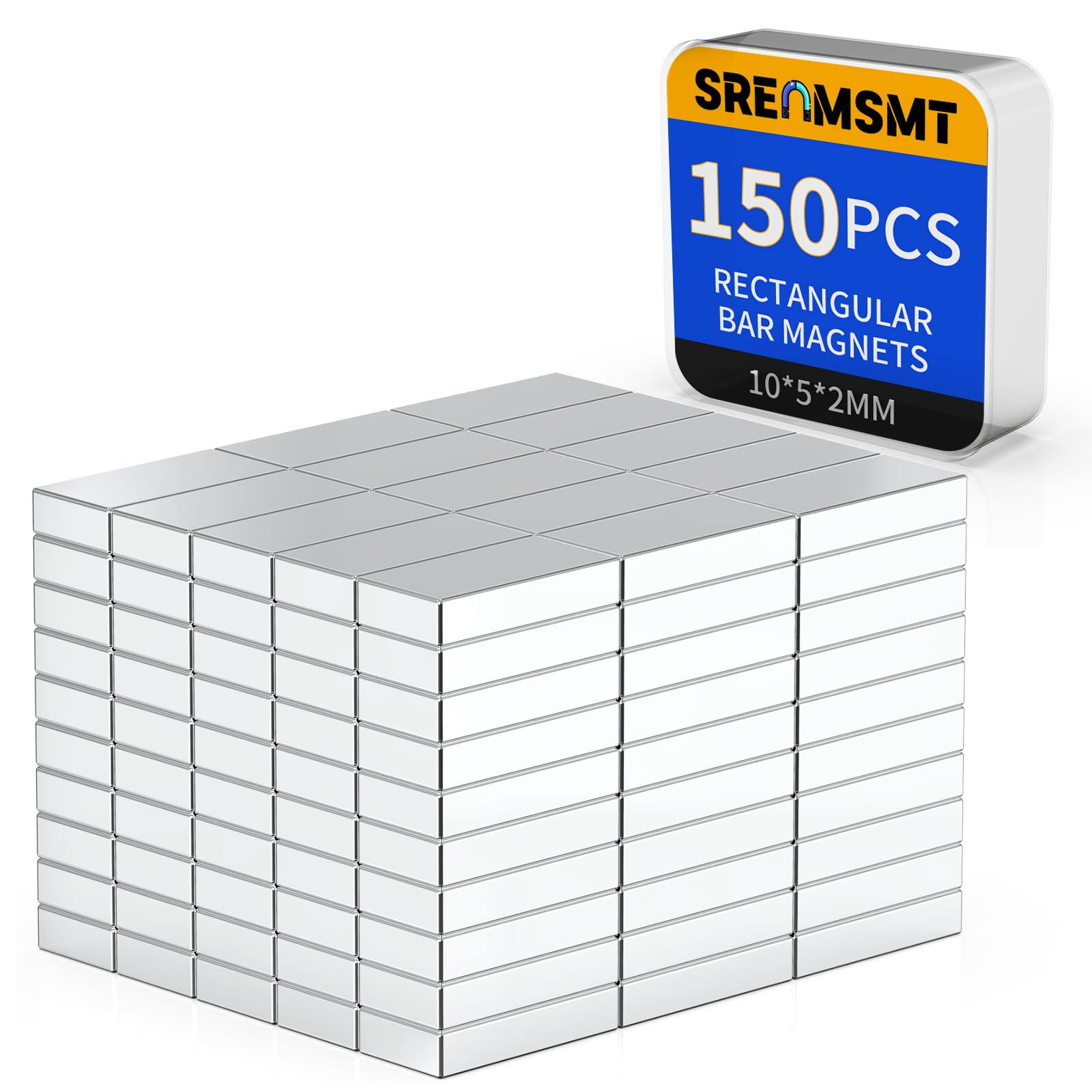 Photo 1 of *INCOMPLETE** SRENMSMT Powerful Neodymium Bar Magnets, Pack Rare Earth Magnets, Heavy Duty Magnets, Rectangular Magnets, Small Magnets Strong for Fridge, DIY, Garage, Kitchen, Science, Craft, Office-10x5x2mm