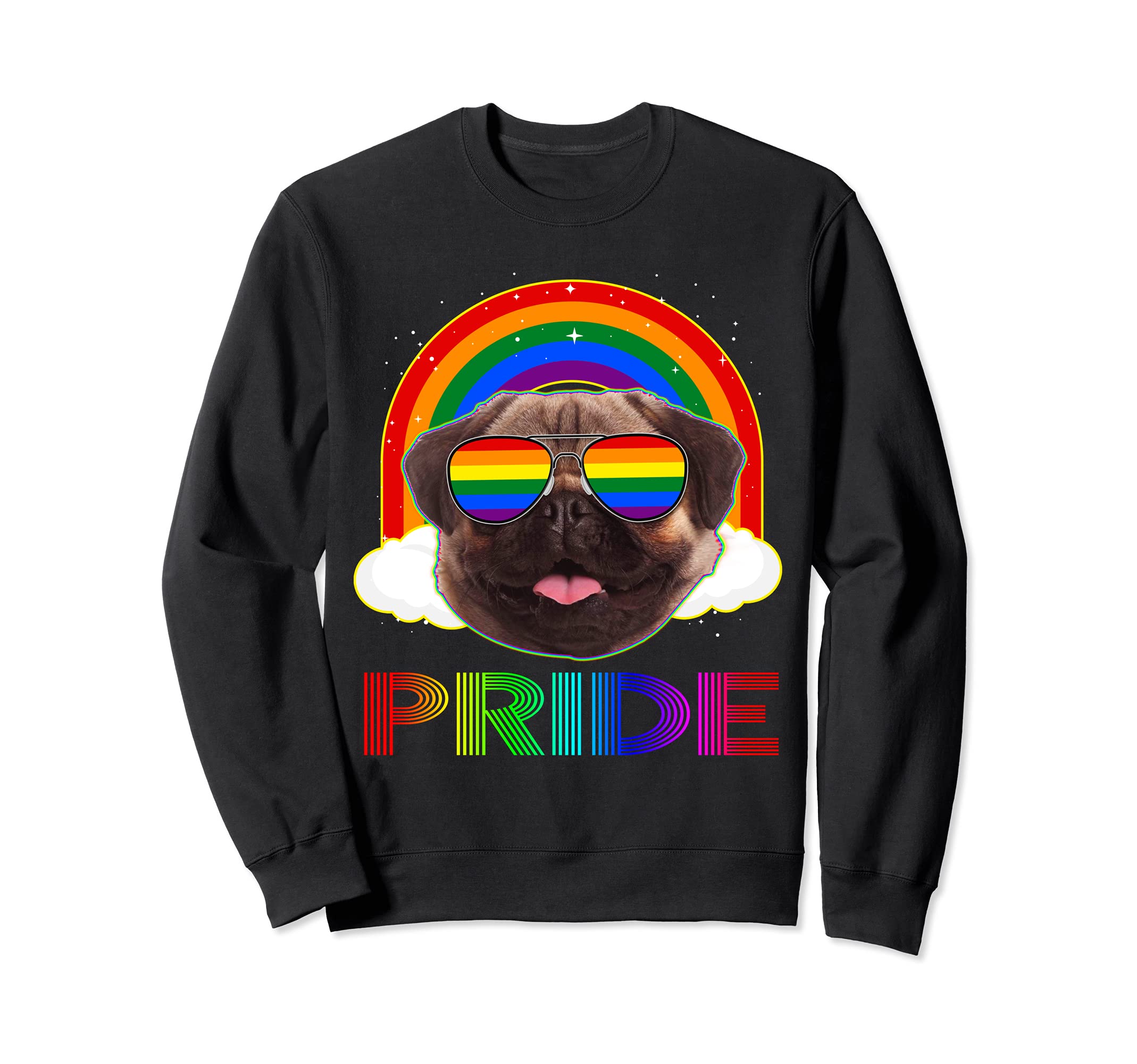 Pug Dog LGBT Rainbow Gay Lesbian Funny LGBT Pride Sweatshirt