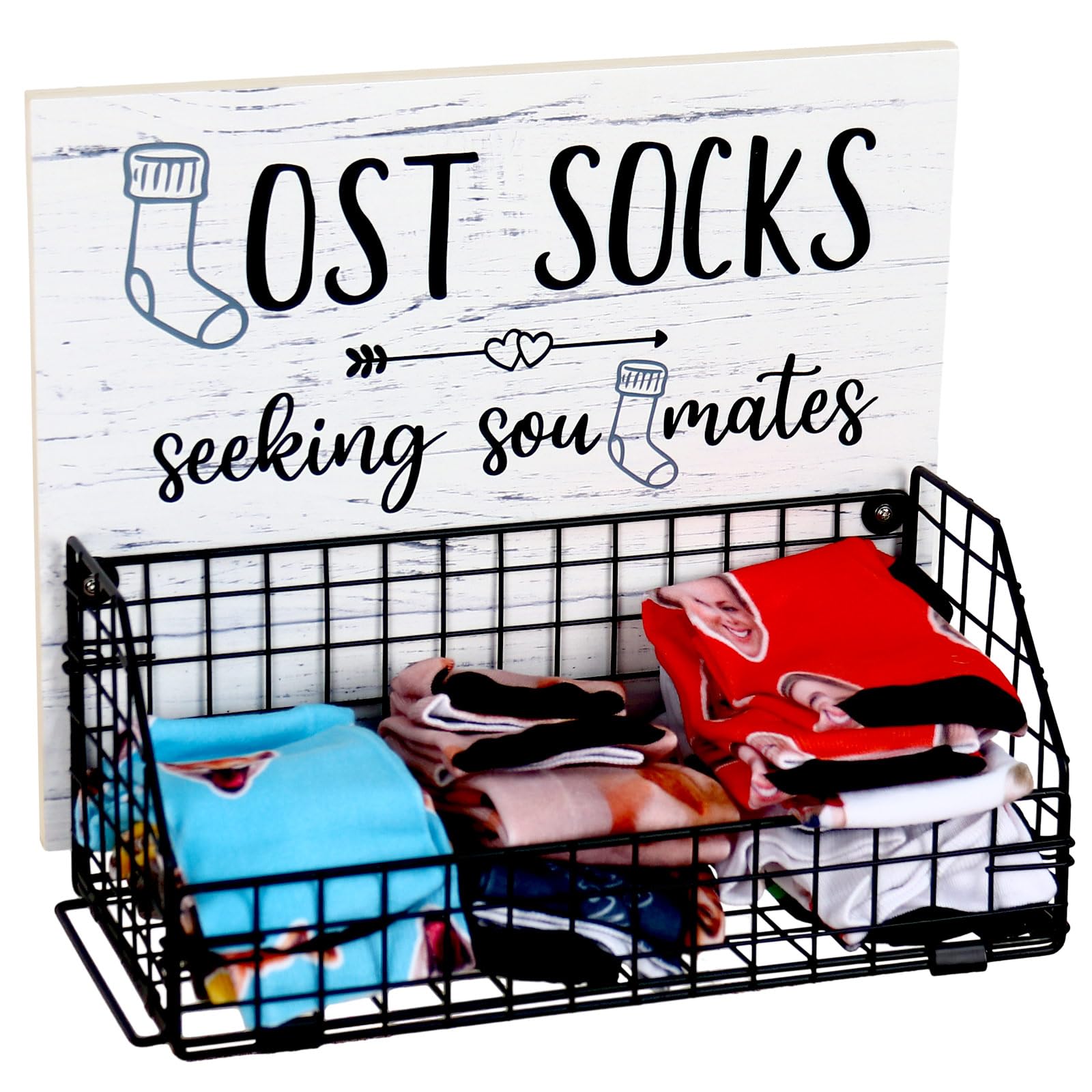 Photo 1 of Bnesi Lost Socks,Laundry Room Organization, Farmhouse Laundry Room Decor And Accessories Of Tidying Socks,Rustic Wooden Laundry Sign Wall Decor (style1 black)