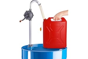 Faitio 55 Gallon Drum Pump, All-Aluminum Hand Crank Barrel Pump, Fuel Transfer Barrel Pump for Diesel, Kerosene, Hydraulic Fluid, Rotary Oil Pump for Machinery Use, Fits 5–55 Gallon Drums