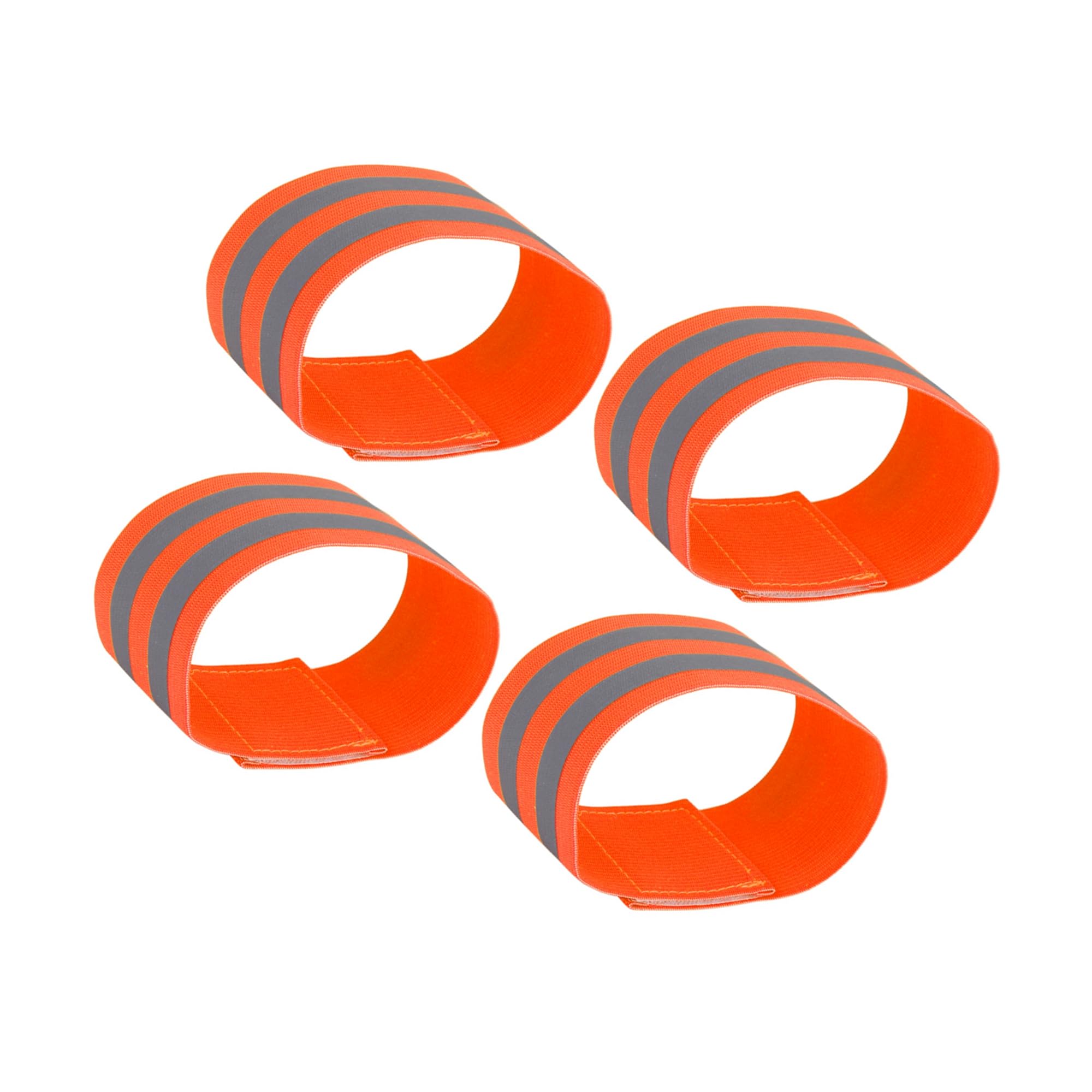 Motoforti 4pcs Reflective Bands for Arm Cycling Reflective Armbands Orange Long-lasting