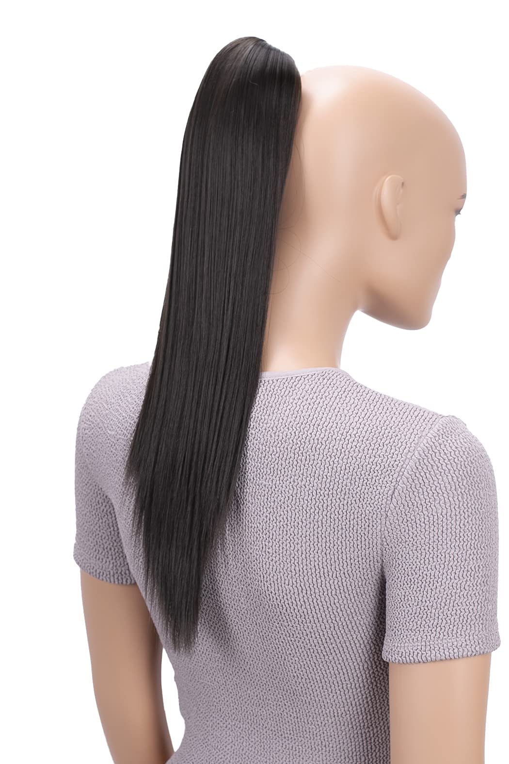 CAISHA 20" Hairpiece Ponytail Clip On Extensions With Butterfly Claw Straight Brown H58 — image 1