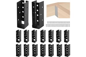 ICOKIN 16 Pcs Concealed Joist Hangers,2’x6 Outdoor Trim Concealed Flanges,Framing Bracket,Railing Brackets,Q235B Steel Powder-Coated Joist Hanger Fit for Beam,Swing, Handrail,Fence (16, 2X6)