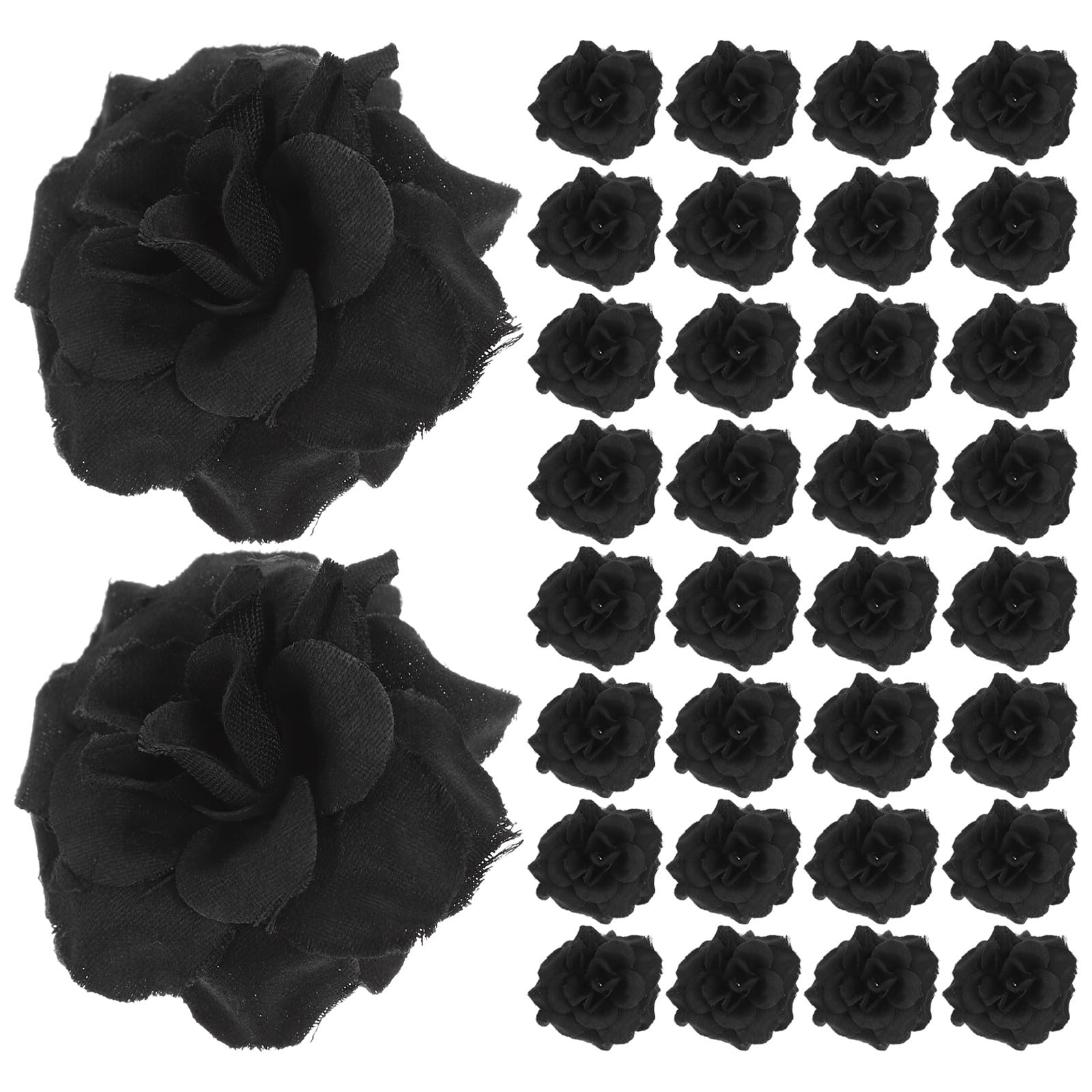 WINOMO 50pcs Artificial Flowers Roses Silk Flowers Black Fake Flowers for Bridal Wedding DIY Party Home Decor