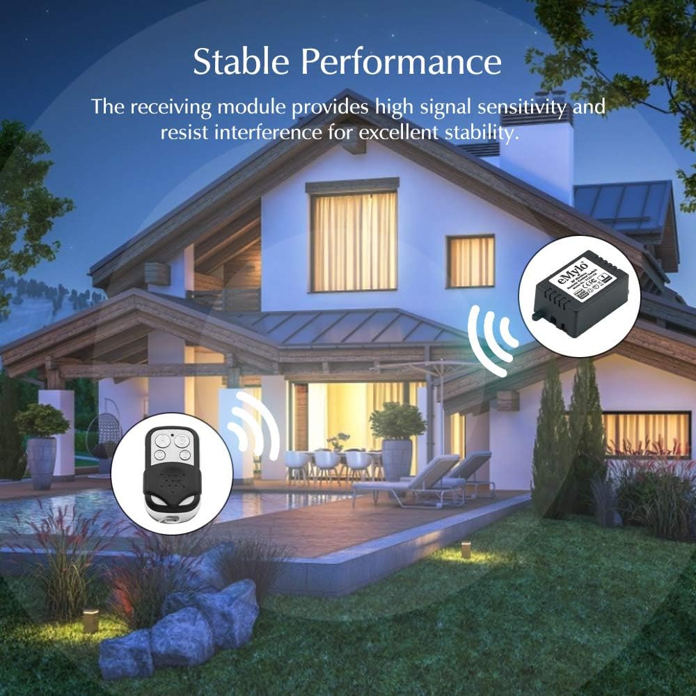 eMylo Smart Wireless Switch AC 220V RF Relay Module 1000W 4x 1 Channel