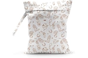 Pykfrhh Wet Bag, Waterproof Wet Dry Bag, Reusable Wet Bags for Travel, Yoga, Stroller, Swimsuits, Swimwear, Wet Clothes, Towels, Cloth Diapers, Western Gym Bag, Western Country Stuff Cowgirl Gifts