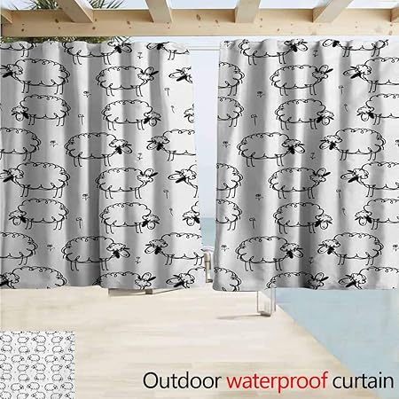 Amazon Com Andytours Simple Curtain Funny Funny Sheep Patterns