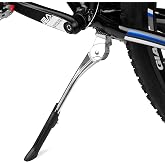 BV Bicycle Kickstand for 24&rdquo;-28&rdquo; - Adjustable Bikes Kickstand for Adult Bike with Non-Slip Foot &amp; Spring-Loaded Latch for Stable Any-Angle Stance (Silver, Regular Duty)