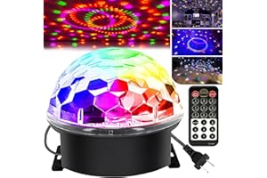 memzuoix 2025 Upgrade Disco Ball Party Lights Dj Strobe Light with 6 Colors, Sound Activated Big-Size Magic Stage Party Light with Remote Control, Halloween Decorations Bar Home Club (7'' Big Size)