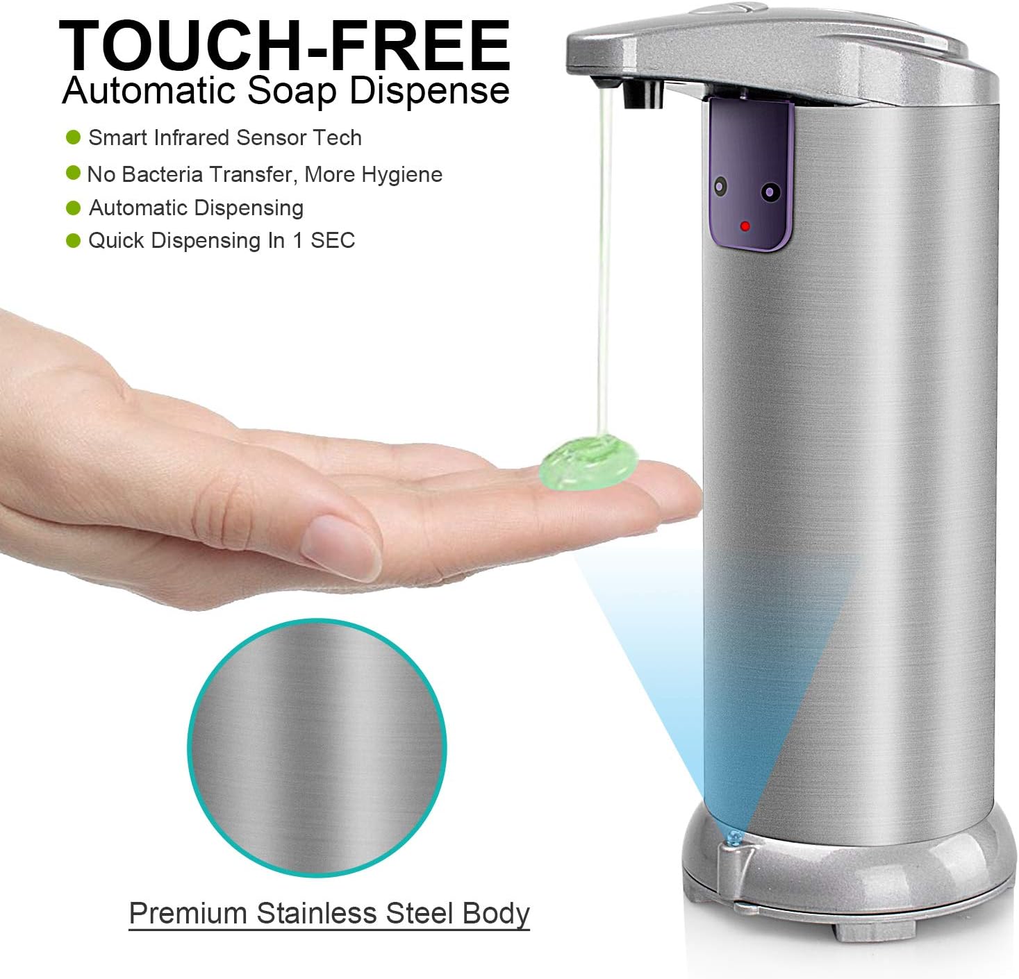 Kosiy Automatic Soap Dispensers, Hands free Soap Dispenser Touchless