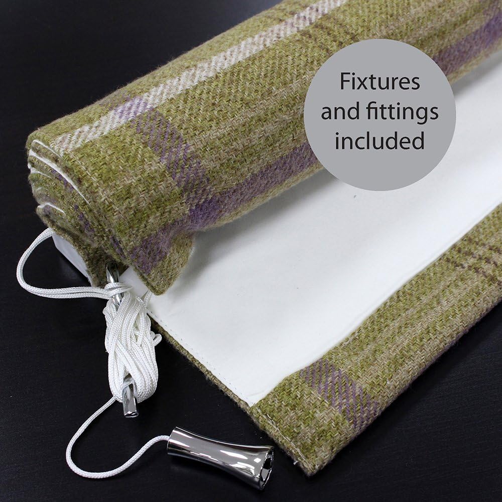 Aviemore Blackout Roman Blind, Thistle Brown, Heritage Tartan Check, Faux Wool Effect, Ready Made (Fittings Included) - Image 3