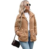 Vipwest Women's Fleece Jacket Full Zip Fall Winter Plus Size Warm Sherpa Jackets S-5XL