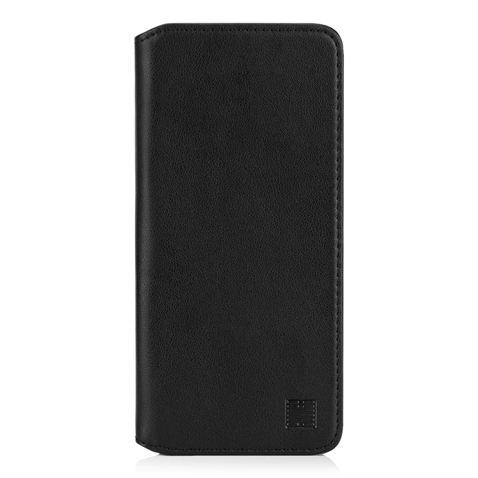 32nd Classic Series 2.0 - Real Leather Book Wallet Flip Case Cover For Motorola Moto G8 Plus, Real Leather Design With Card Slot, Magnetic Closure and Built In Stand - Black