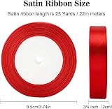 G2PLUS Red Satin Ribbon 20mm 22m Gift Wrapping Craft Wedding Decoration view 2