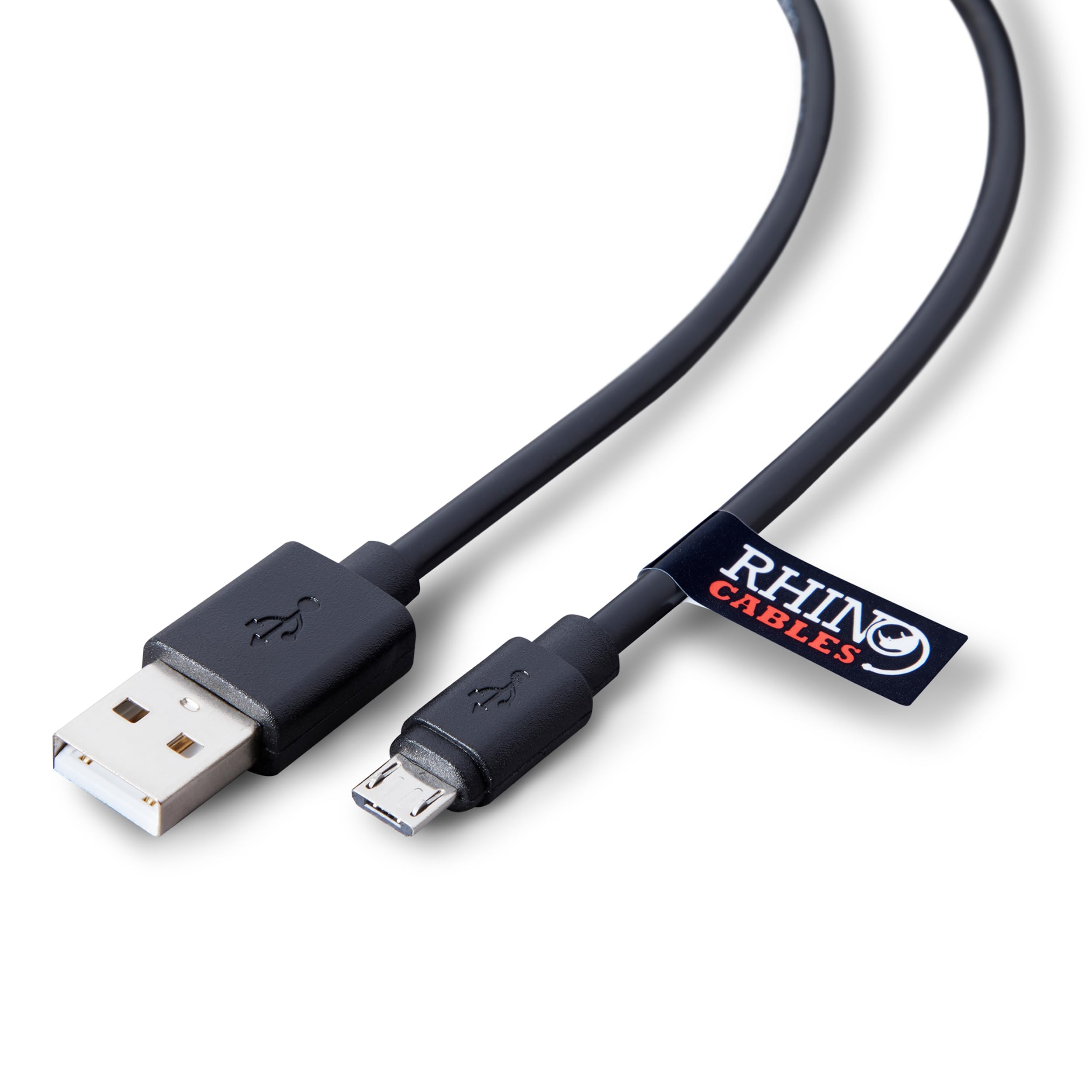 rhinocables USB 2.0 A to Micro B Cable | Fast Charging & Data Transfer | Speeds up to 480 Mbps | Compatible with Consoles, Cameras, Smartphones & Tablets (50cm, Pack of 1)