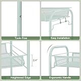4-Tier Rolling Cart On Wheels Green Easy Assembly view 8