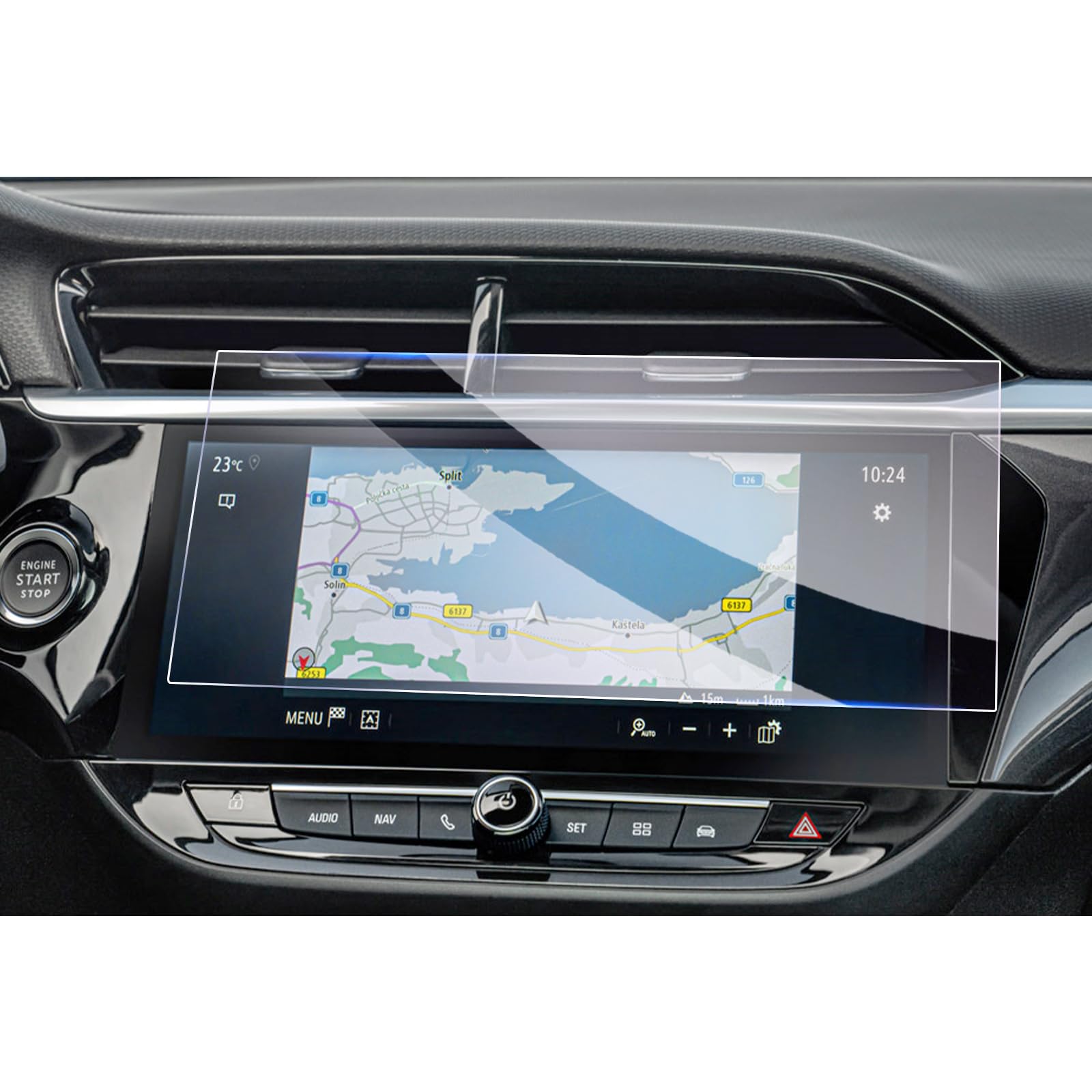 GAFAT Compatible with 10" Opel/Vauxhall Corsa F | Vauxhall Corsa-e 2020-2023 Navigation Protective Film, 10" Glass Screen Protector for Multimedia Navi Pro Touch Screen, 9H Anti-Scratch