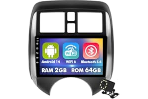 9 Inch IPS Touchscreen Android 14 Car Stereo for Nissan Versa Note 2014-2018 with Wireless CarPlay & Android Auto 2+64GB Car 