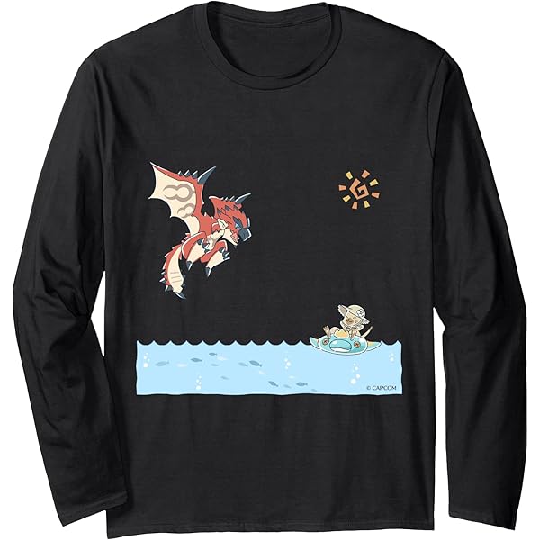 VR × Rathalos CREWNECK Amazon.com: Monster Hunter Rathalos & Swimming Felyne Pullover