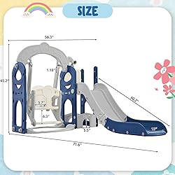 Virubi 6 in 1 Toddler Slide with Swing