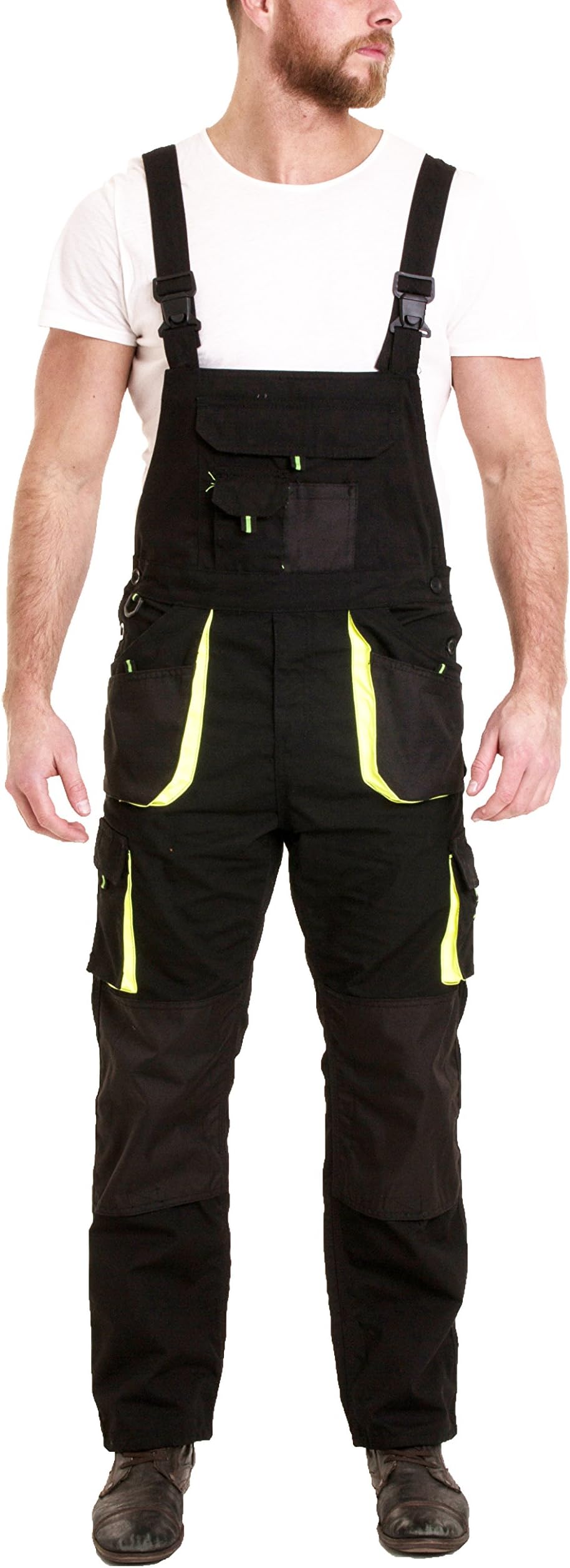 Bib and Brace Overalls Mens Work Dungarees Heavy Duty Multi Pocket Work Pants