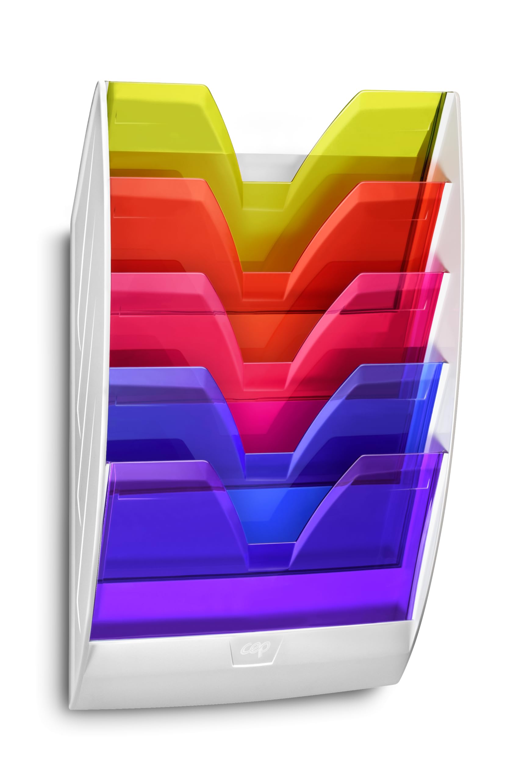 CEP 5 Compartments Wall File - White/Multicolor