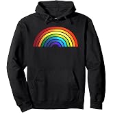 Rainbow - Rainbow Simple Style Basic Stripe Design Pullover Hoodie