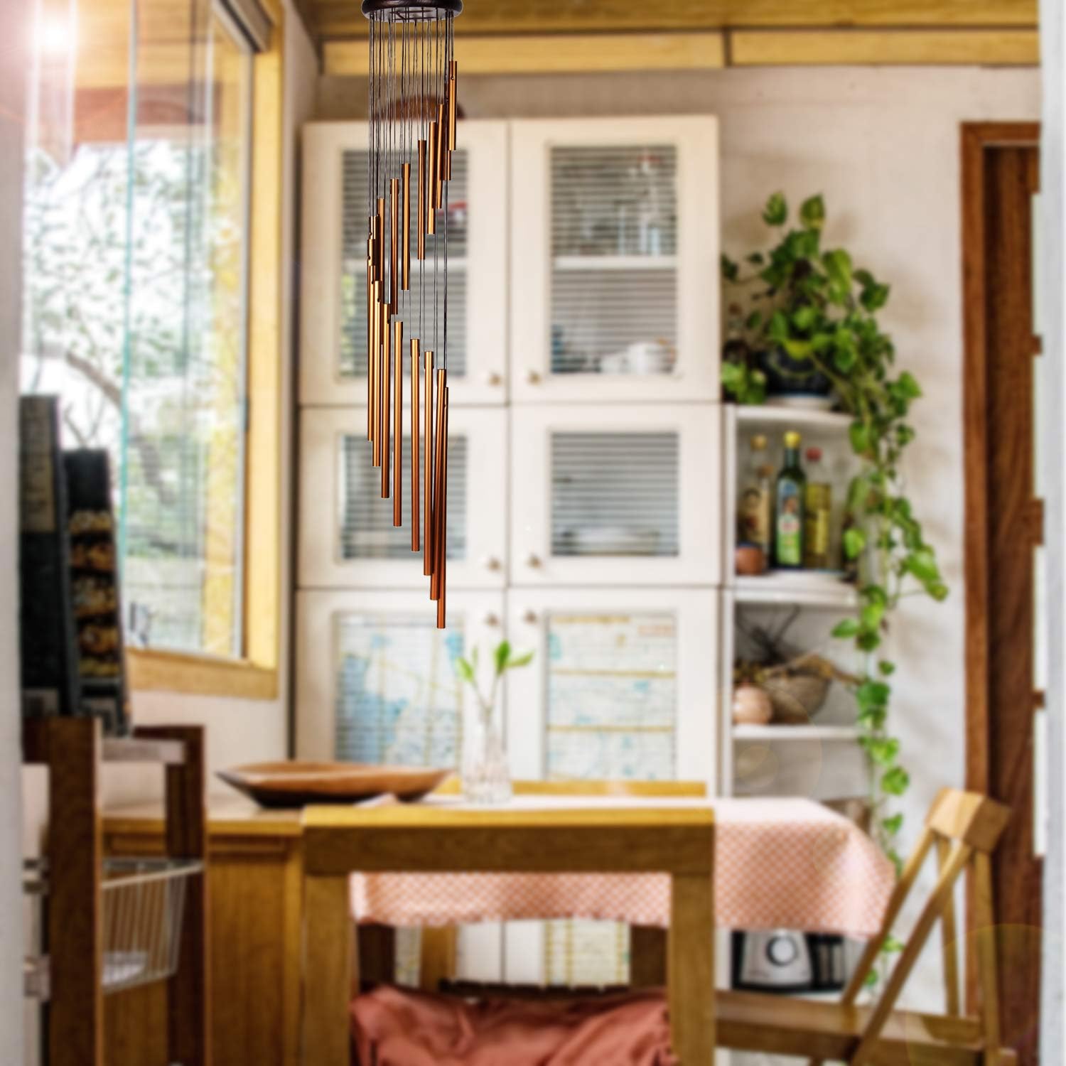 Epartswide Wind Chimes Outdoor, Large Wind Chimes, 36" Garden Chimes with 18 Aluminum Alloy Tubes and 3 S Hooks for Garden Patio Decor(Golden) : Garden & Outdoor