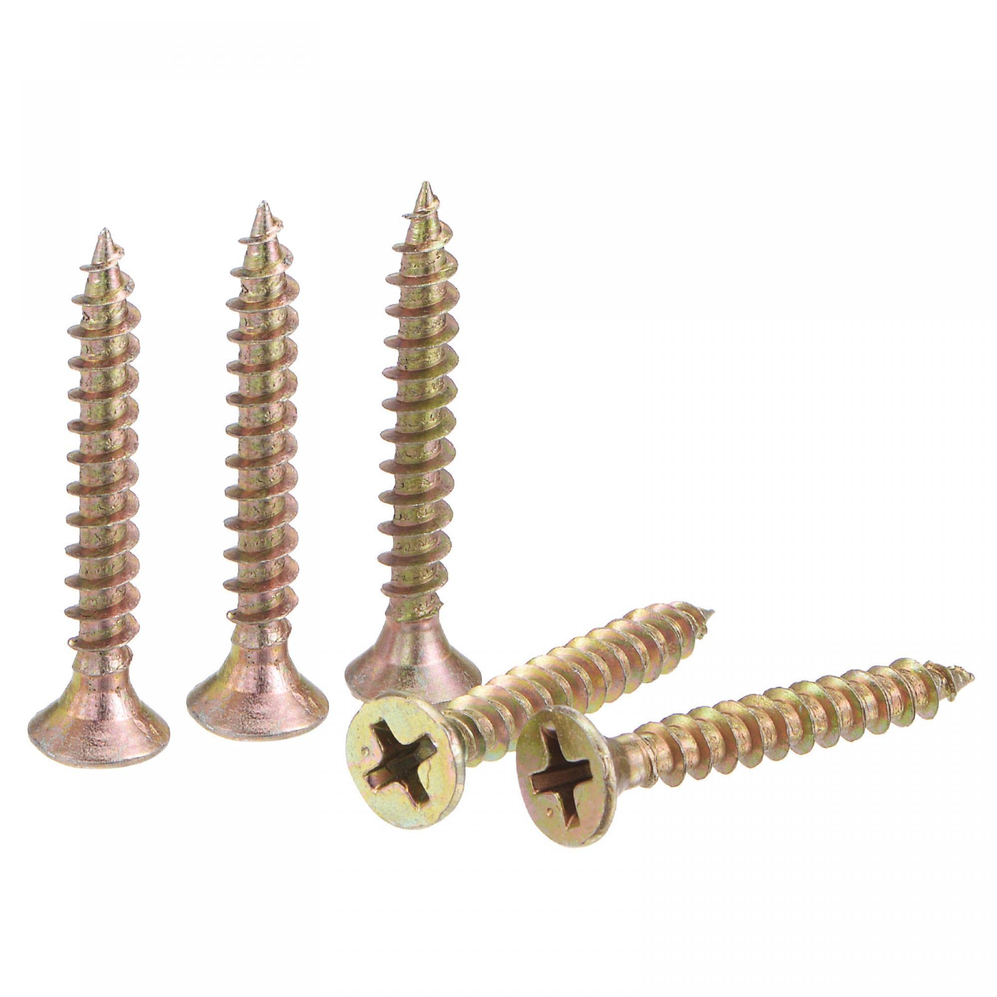 Photo 1 of uxcell M4 x 30mm Wood Screws Phillips Flat Head Carbon Steel Color Zinc Plated Self Tapping Screws 100pcs