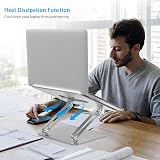 BoYata Laptop Stand Ergonomic Aluminum Height Adjustable 10-17 inch Silver view 4